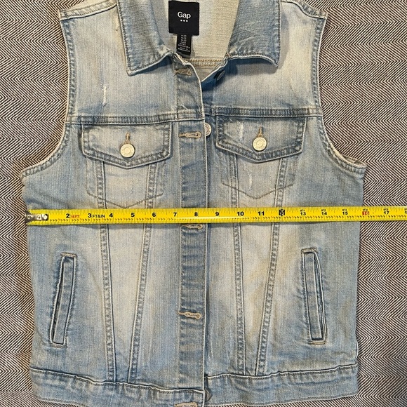 GAP Faded Blue Denim Vest XS - Picture 4 of 7